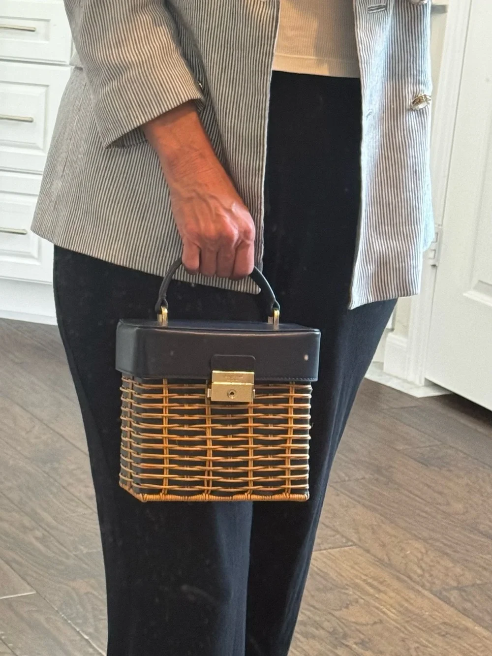KATE SPADE Small Voyage Wicker Top-Handle Crossbody Bag
